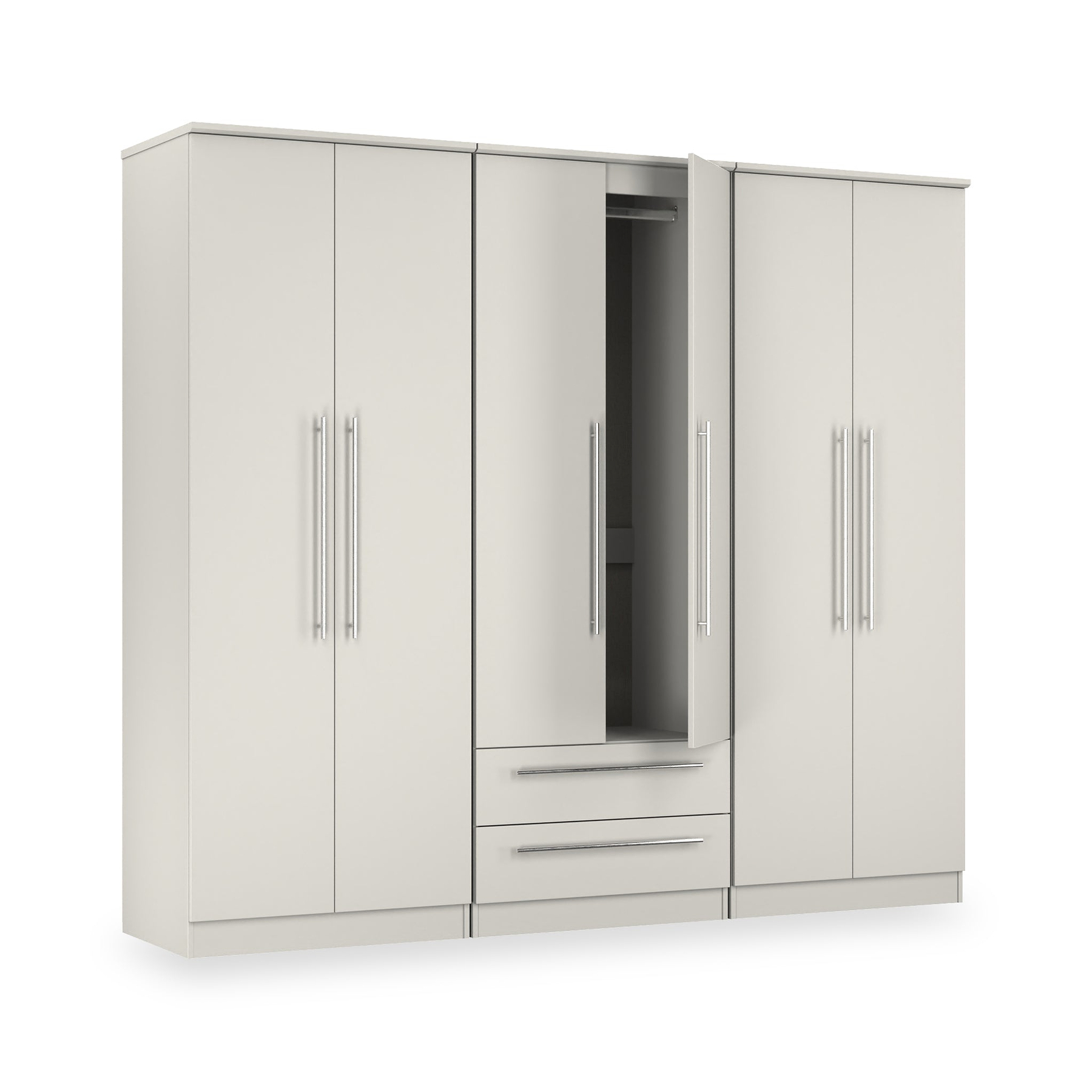 Bramwell 6 Door Wardrobe Grey from Roseland Furniture