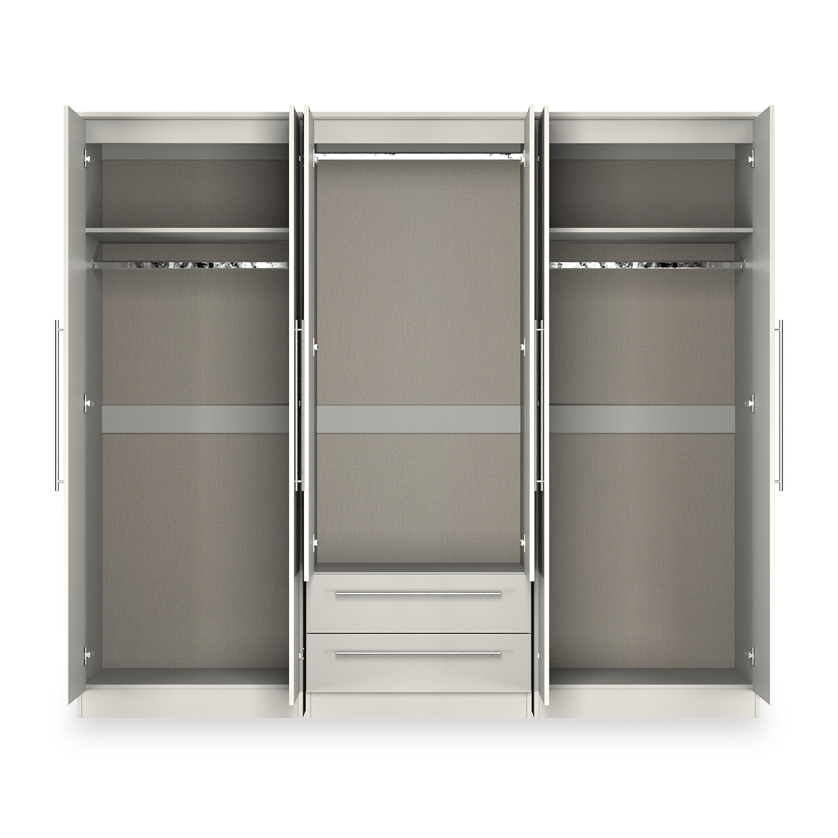 Bramwell 6 Door Wardrobe Grey from Roseland Furniture