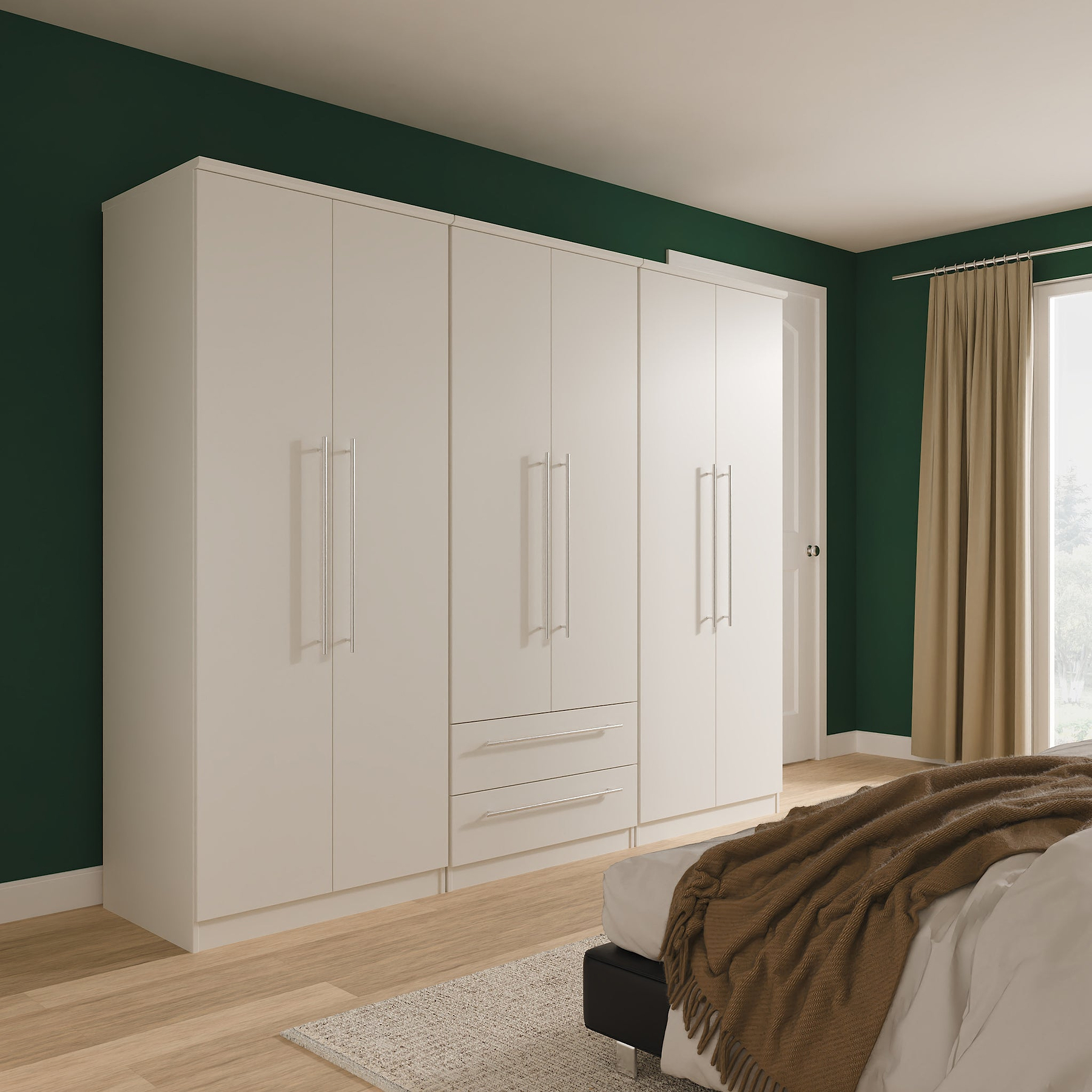Bramwell 6 Door Wardrobe Grey from Roseland Furniture