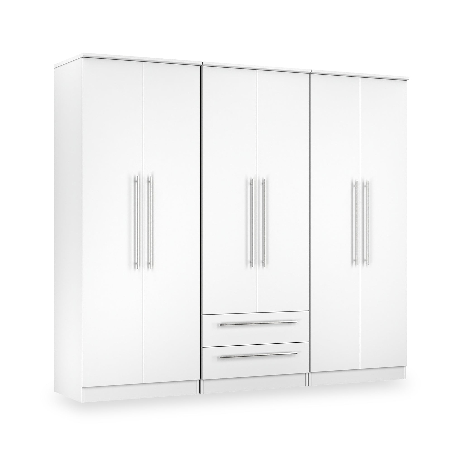 Bramwell 6 Door Wardrobe White from Roseland Furniture
