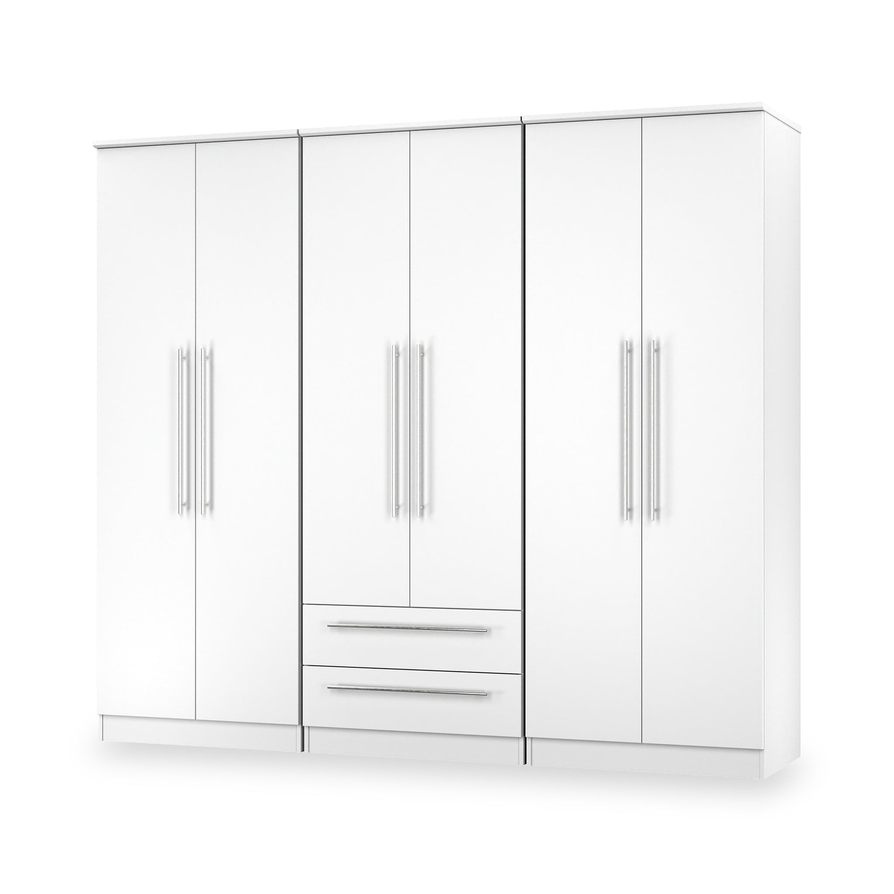 Bramwell 6 Door Wardrobe White from Roseland Furniture