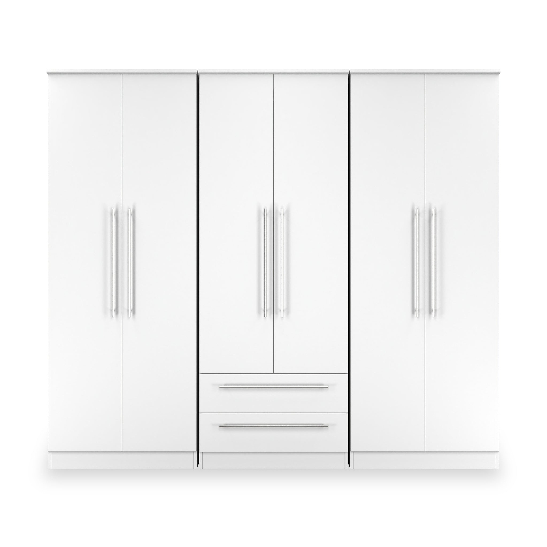 Bramwell 6 Door Wardrobe White from Roseland Furniture