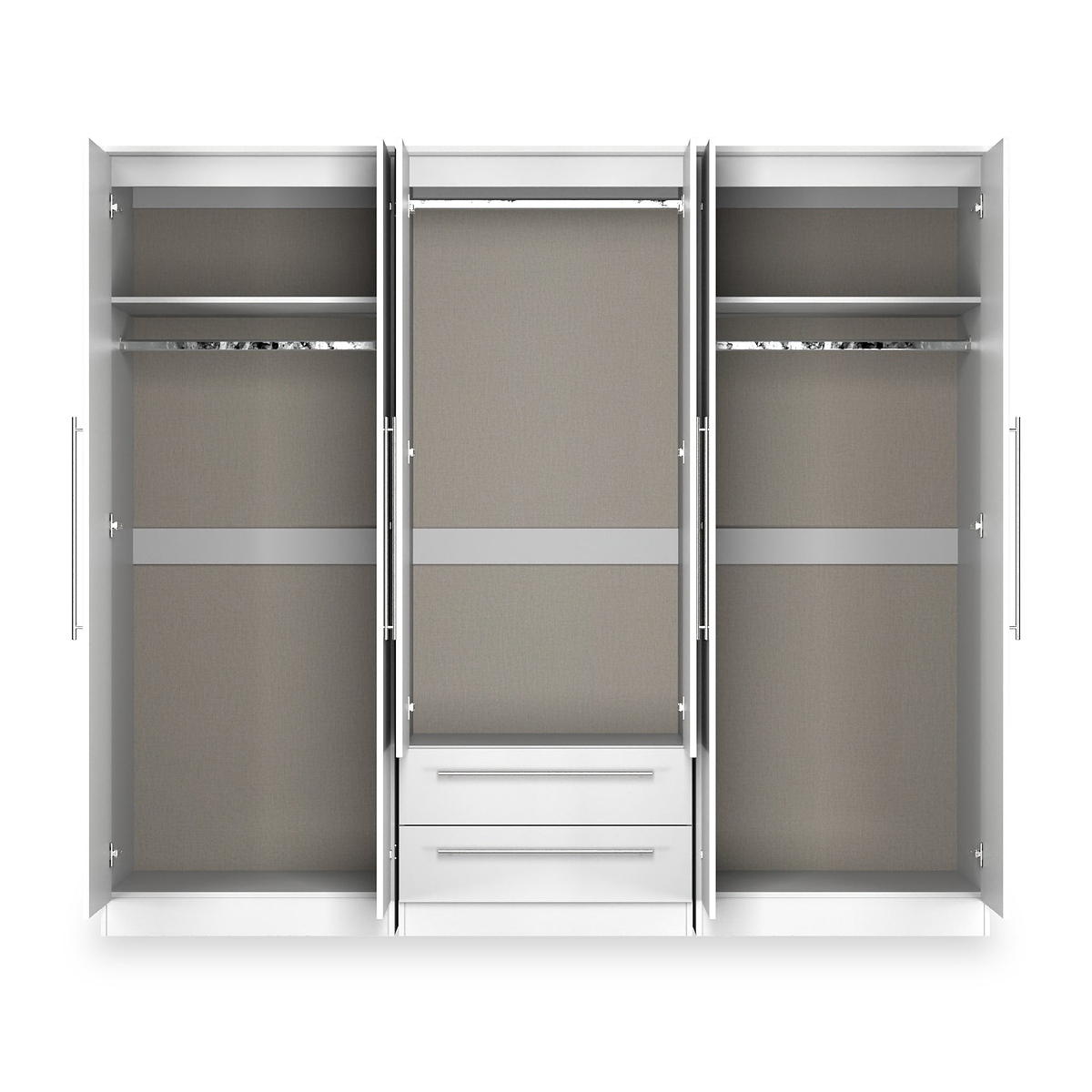 Bramwell 6 Door Wardrobe White from Roseland Furniture