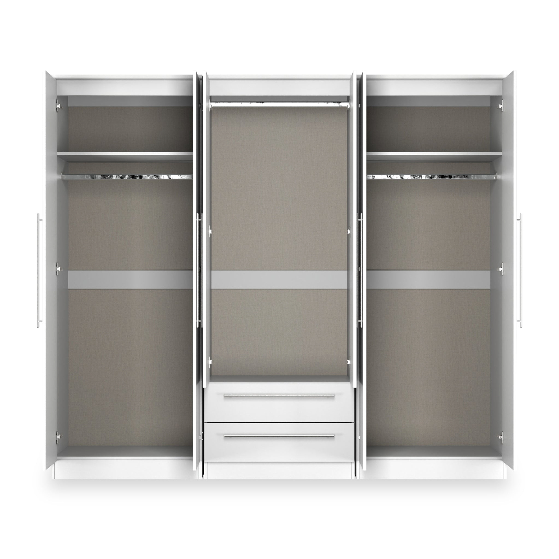 Bramwell 6 Door Wardrobe White from Roseland Furniture