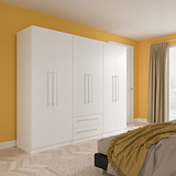 Bramwell 6 Door Wardrobe White from Roseland Furniture