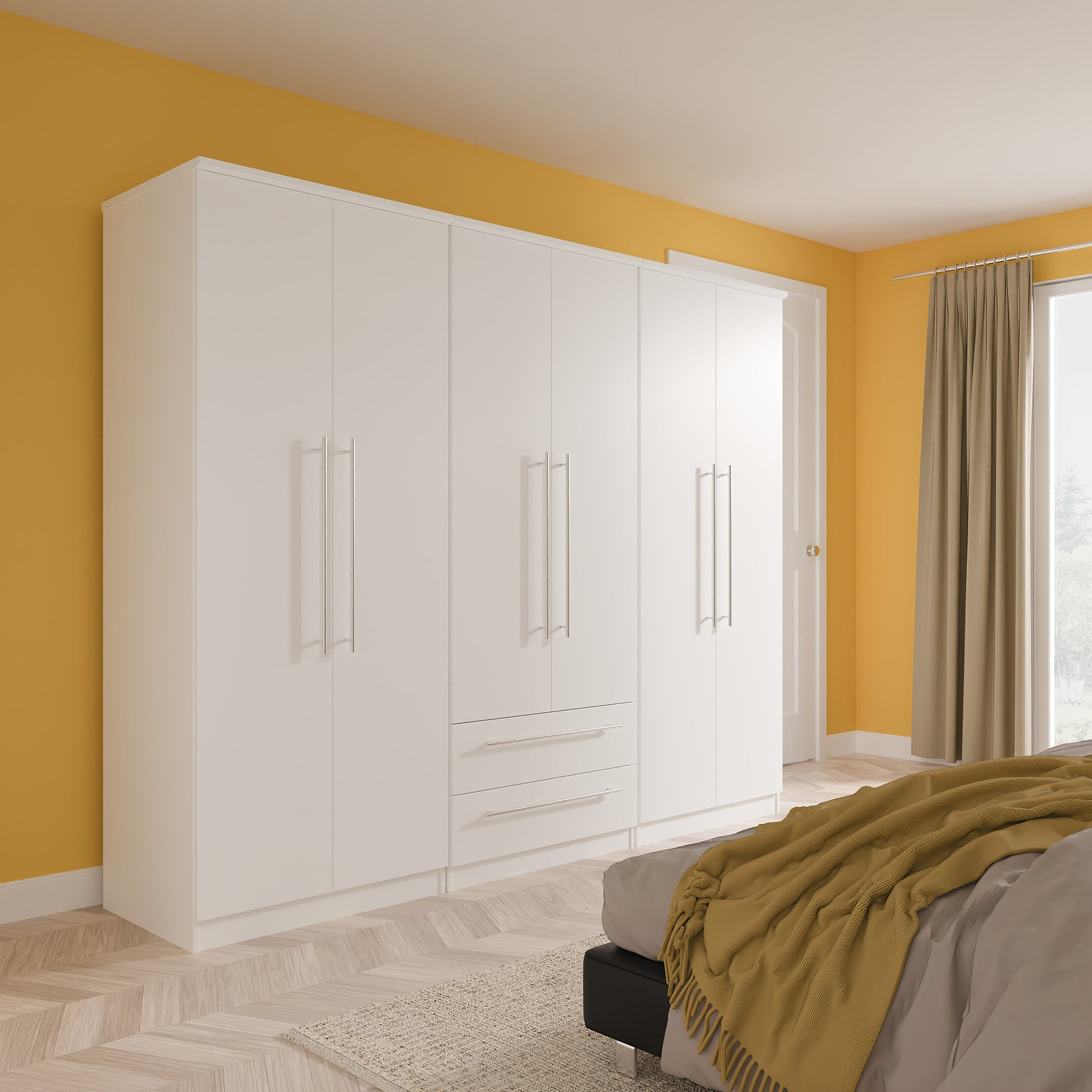 Bramwell 6 Door Wardrobe White from Roseland Furniture