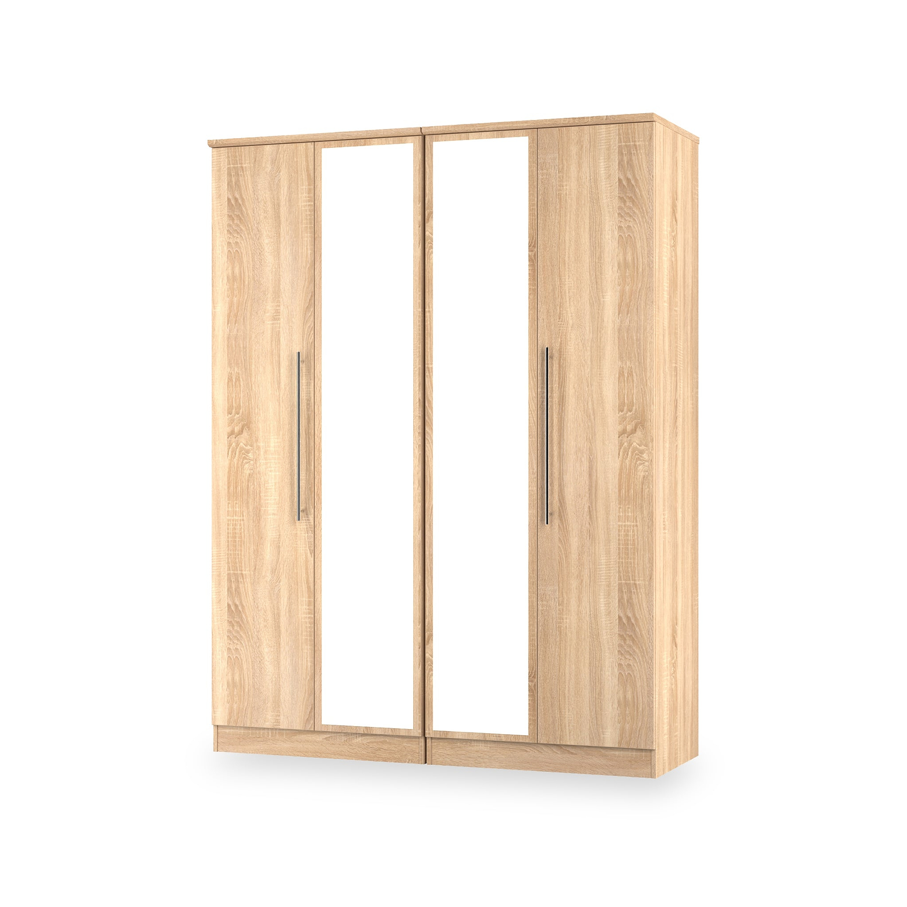 Bramwell 4 Door Wardrobe Oak from Roseland Furniture