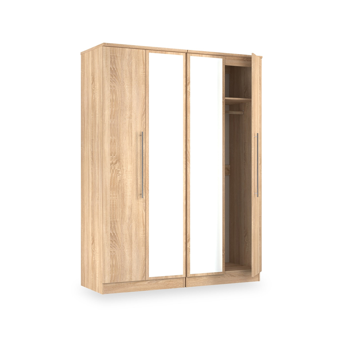 Bramwell 4 Door Wardrobe Oak from Roseland Furniture