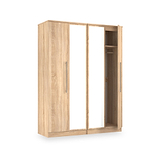 Bramwell 4 Door Wardrobe Oak from Roseland Furniture