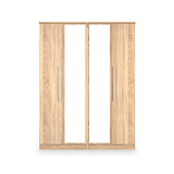 Bramwell 4 Door Wardrobe Oak from Roseland Furniture