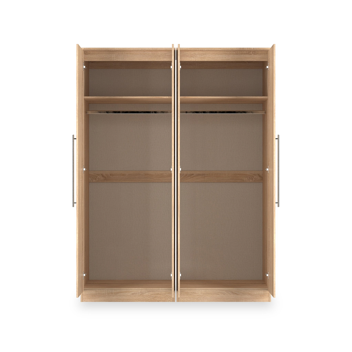 Bramwell 4 Door Wardrobe Oak from Roseland Furniture