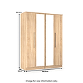 Bramwell 4 Door Wardrobe Oak from Roseland Furniture