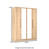 Bramwell 4 Door Wardrobe Oak from Roseland Furniture