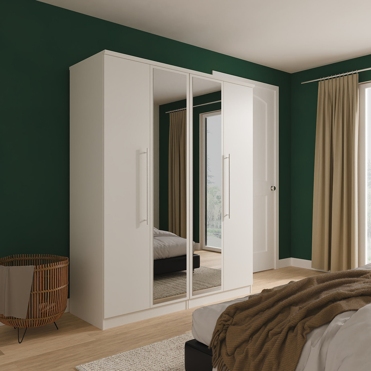 Bramwell 4 Door Wardrobe Grey from Roseland Furniture