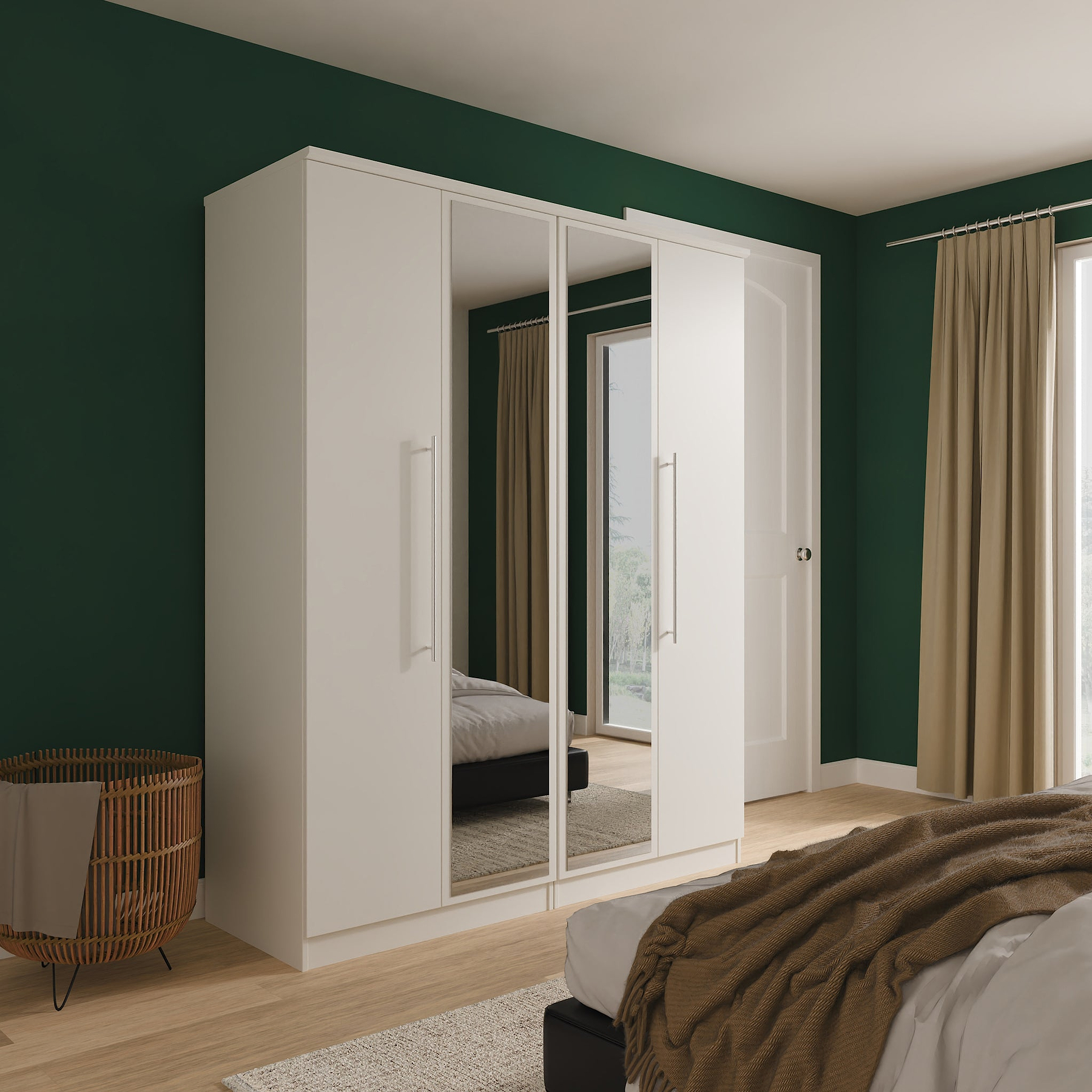 Bramwell 4 Door Wardrobe Grey from Roseland Furniture