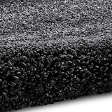 Roswell Dark Grey Stain Resistant Shaggy Rug 