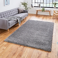 Roswell Pebble Grey Stain Resistant Shaggy Rug for living room