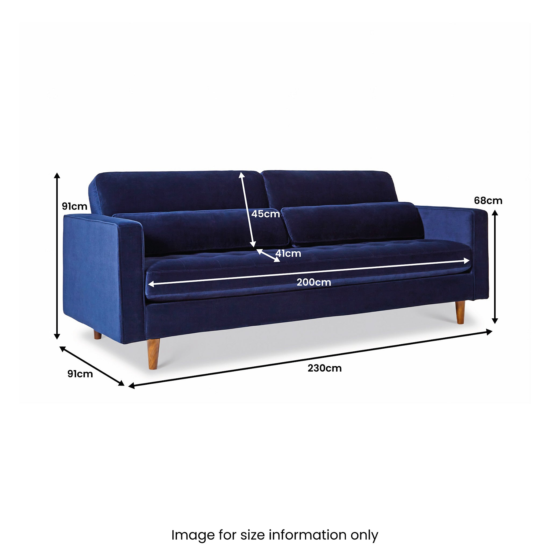 Skye 4 Seat Sofa Midnight Blue from Roseland Furniture