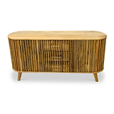 Leo Slatted Mango Wood 2 Door 3 Drawer Sideboard Buffet Cabinet