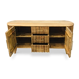 Leo Slatted Mango Wood 2 Door 3 Drawer Sideboard Cabinet