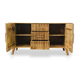 Leo Slatted Mango Wood 2 Door 3 Drawer Sideboard Cabinet