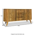 Leo Slatted Mango Wood 2 Door 3 Drawer Sideboard Cabinet