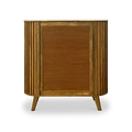 Leo Slatted Mango Wood 2 Door Tall Sideboard from Roseland Furniture