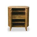 Leo Slatted Mango Wood 2 Door Tall Sideboard from Roseland Furniture