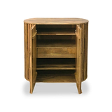 Leo Slatted Mango Wood 2 Door Tall Sideboard from Roseland Furniture