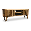 Leo Slatted Mango Wood 2 Door Large TV Unit from Roseland Furniture
