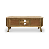 Leo Slatted Mango Wood 2 Door Large TV Unit