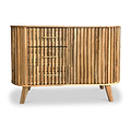 Leo Slatted Mango Wood 3 Drawer 1 Door Sideboard Cabinet from Roseland Furniture