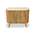 Leo Slatted Mango Wood 2 Door Small Sideboard