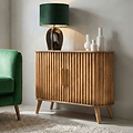 Leo Slatted Mango Wood 2 Door Sideboard from Roseland Furniture
