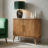 Leo Slatted Mango Wood 2 Door Sideboard from Roseland Furniture