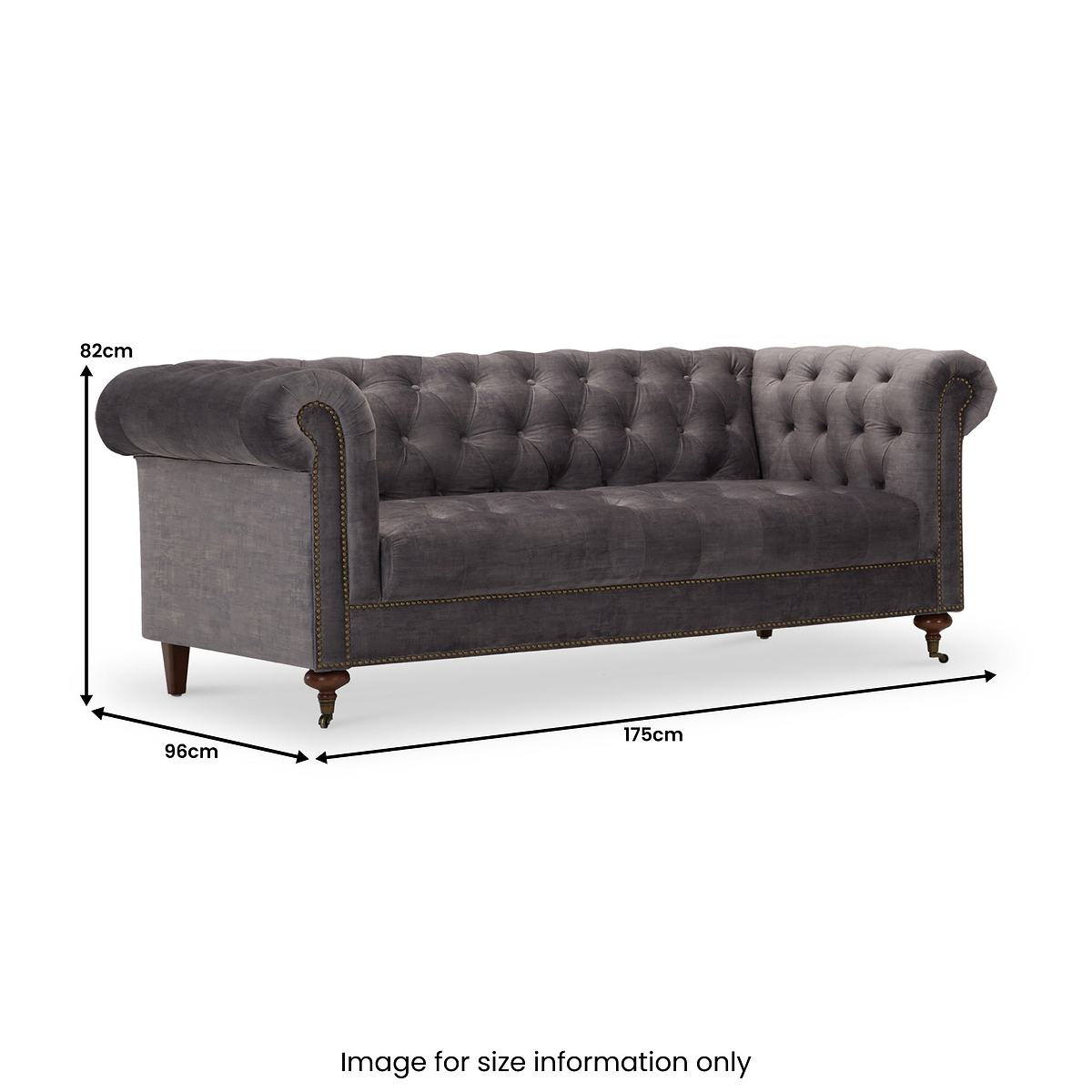 Stanhope Steel Velvet 2 Seater Sofa from Roseland Furniture