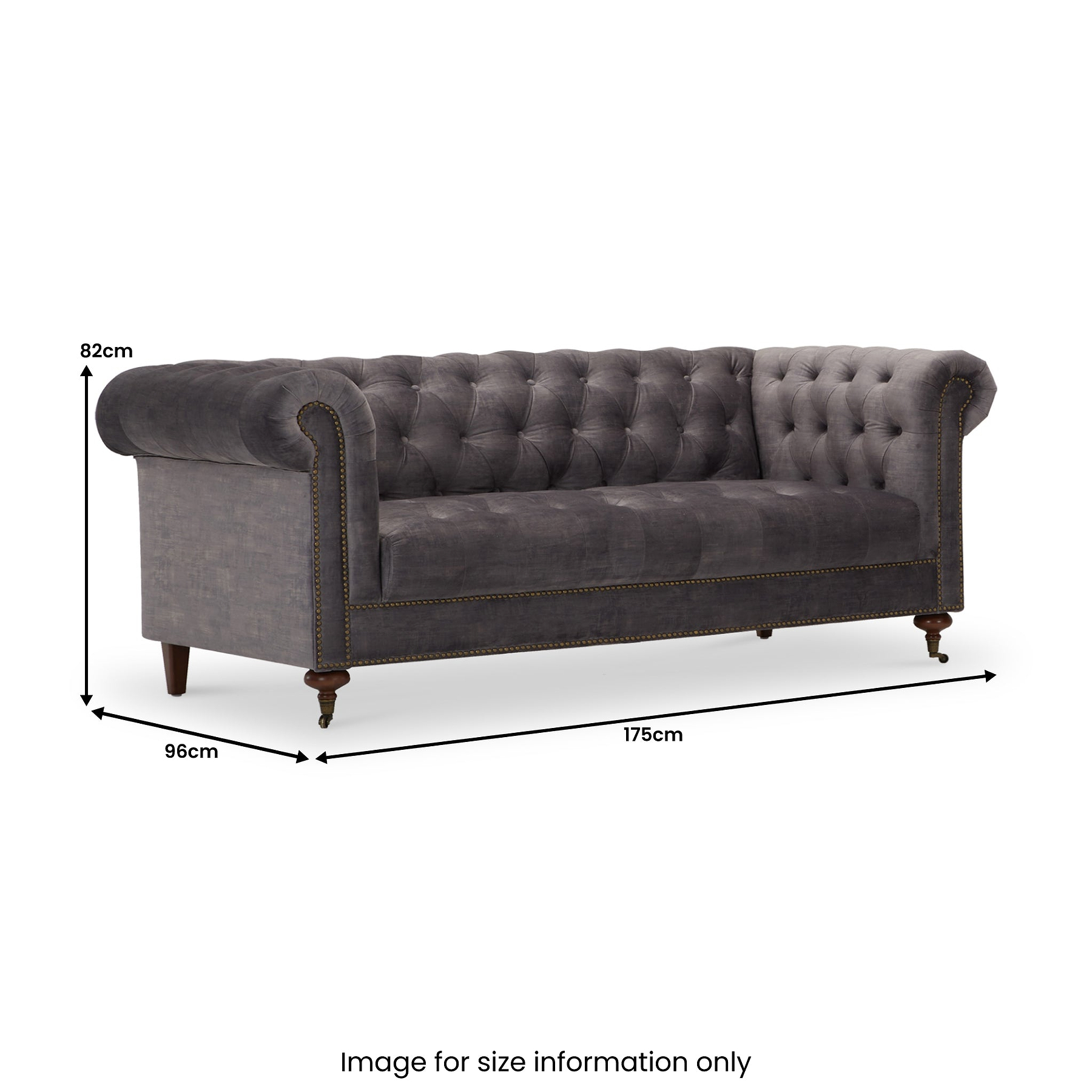 Stanhope Steel Velvet 2 Seater Sofa from Roseland Furniture
