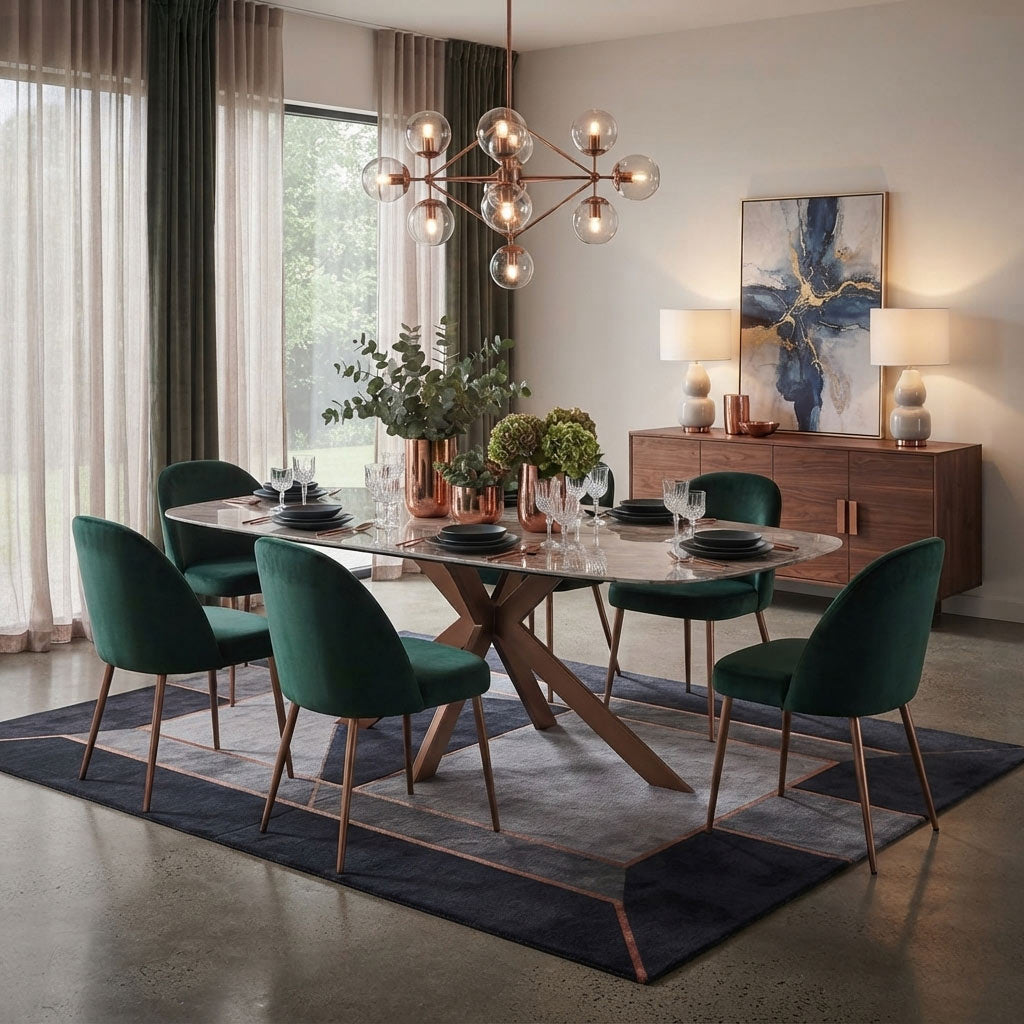 Sigurd-180cm-Marble-Top-Dining-Table from Roseland Furniture