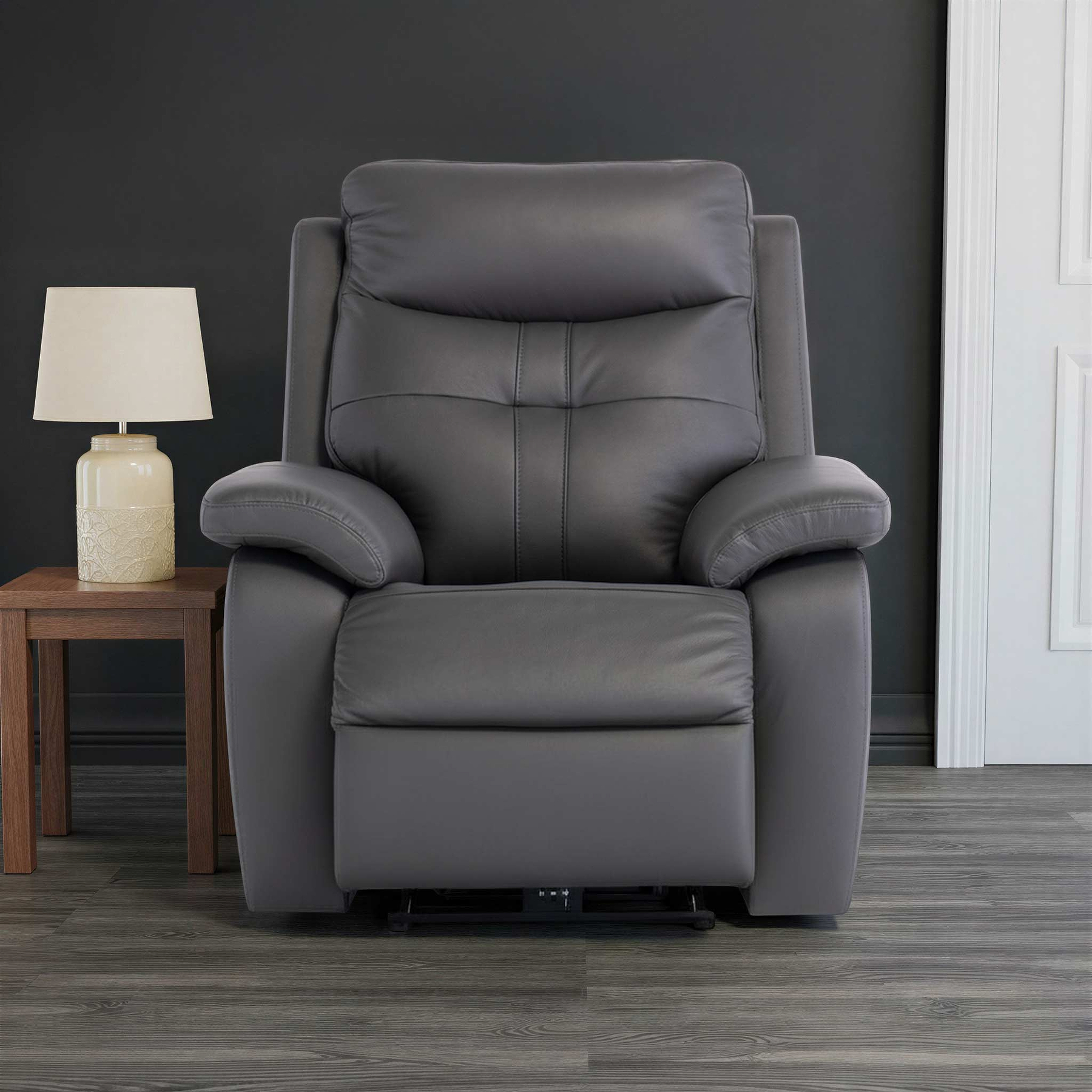 Talbot Charcoal Leather Electric Reclining Armchair from Roseland Furniture