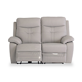 Talbot Light Gey Leather Electric Reclining 2 Seater Sofa