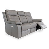 Talbot Grey Leather Electric Reclining 3 SeaterCouch