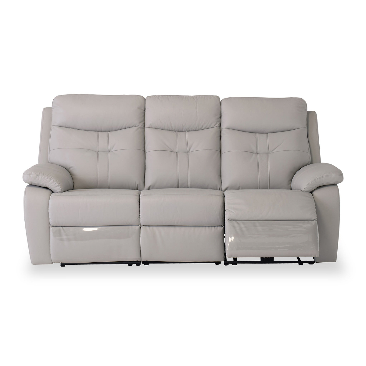 Talbot Light Grey Leather Electric Reclining 3 Seater Sofa from Roseland Furniture