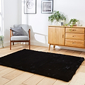 Dorset Black Hand Tufted Super Teddy Rug for bedroom