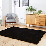 Dorset Black Hand Tufted Super Teddy Rug for bedroom