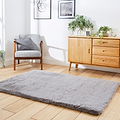 Dorset Grey Hand Tufted Super Teddy Rug for bedroom