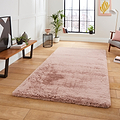 Dorset Rose Pink Hand Tufted Super Teddy Rug for living room