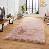 Dorset Rose Pink Hand Tufted Super Teddy Rug for living room
