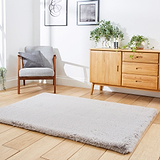 Dorset Silver Hand Tufted Super Teddy Rug for bedroom