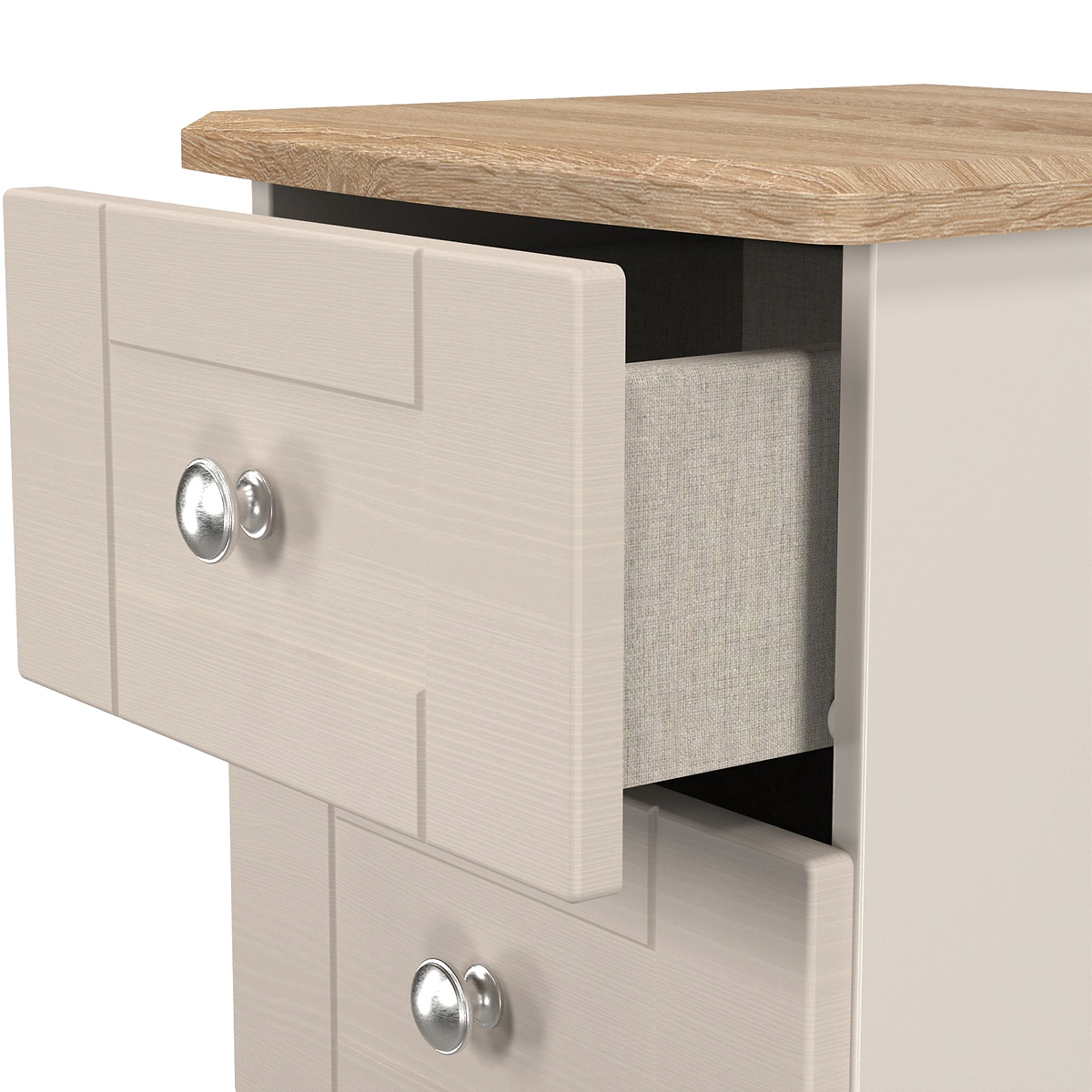 Marlowe 3 Drawer Bedside Cashmere Oak from Roseland Furniture