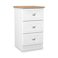 Marlowe 3 Drawer Bedside White Oak from Roseland Furniture